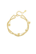 Elegant 14K Gold Plated Butterfly Charm Bracelet