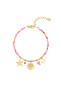 Fuchsia Statement Charm Bracelet in 304S Steel