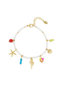 Elegant White Gold Beaded Bracelet for Women