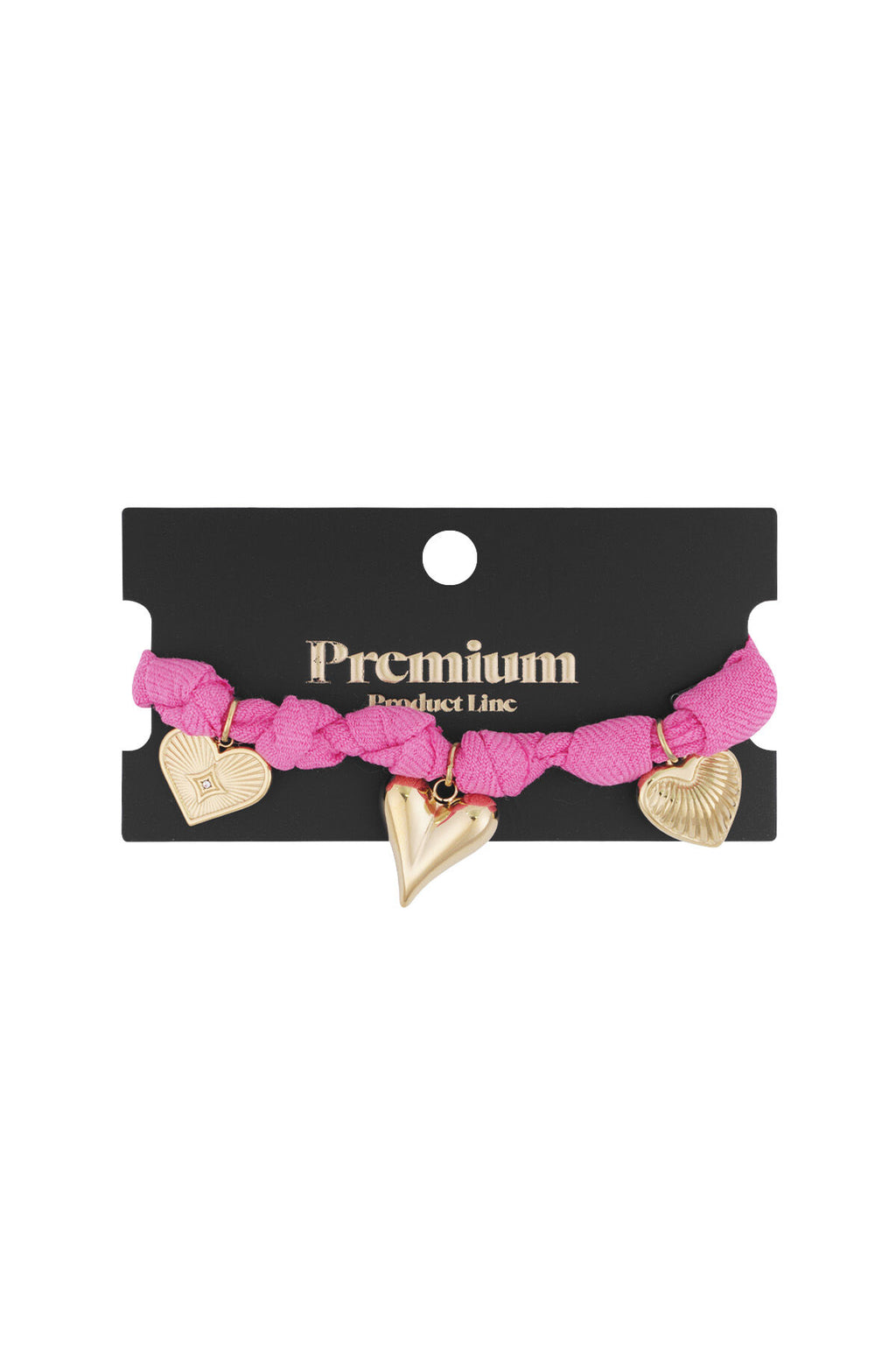 Charming Blue & Fuchsia Heart Braided Bracelet