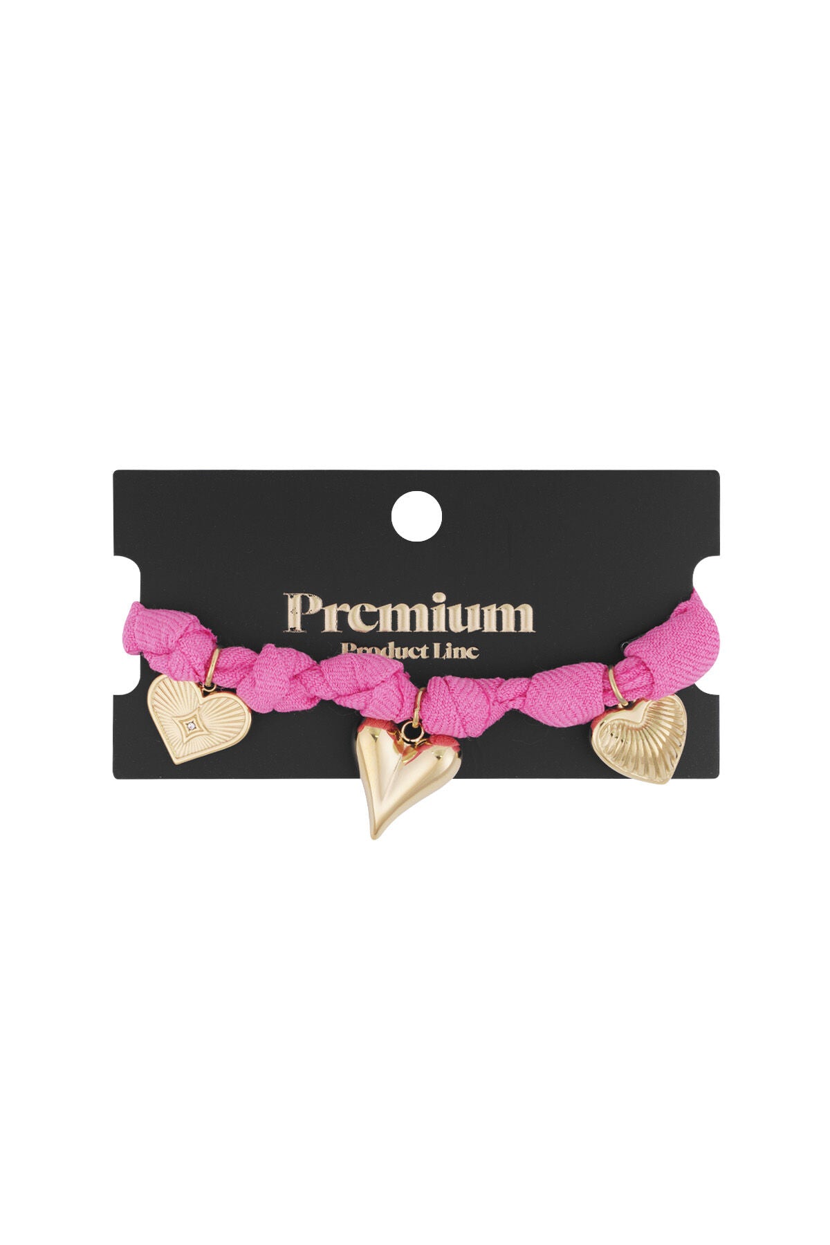 Charming Blue & Fuchsia Heart Braided Bracelet