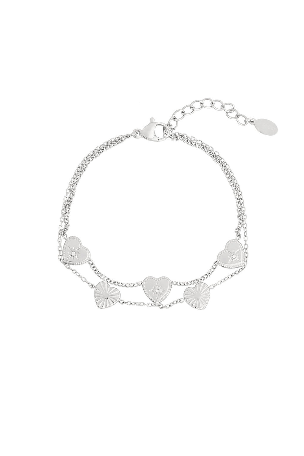 Elegant 14K Gold Plated Heart Charm Bracelet for Everyday Wear