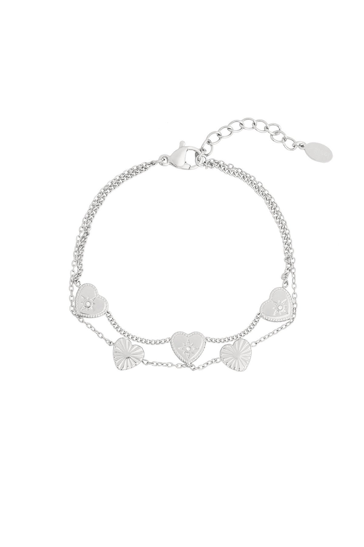 Elegant 14K Gold Plated Heart Charm Bracelet for Everyday Wear
