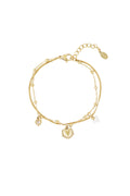 Elegant Charm Bracelet in Silver & Gold