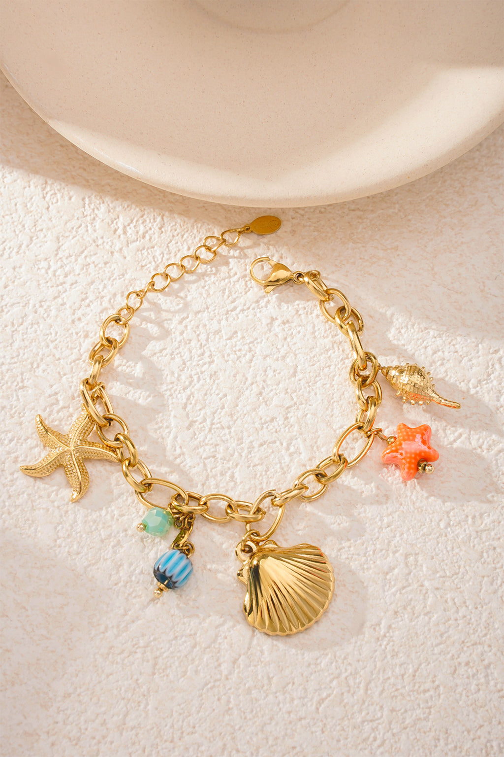 Elegant Gold Statement Charm Bracelet