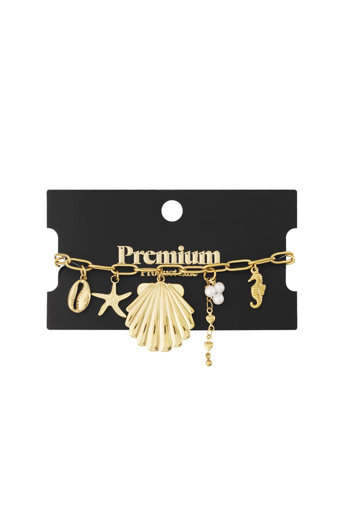 Elegant Gold Statement Charm Bracelet