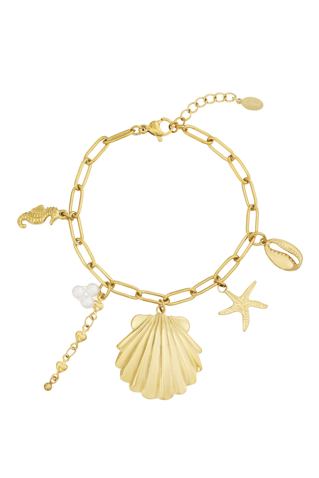 Elegant Gold Statement Charm Bracelet