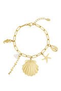 Elegant Gold Statement Charm Bracelet