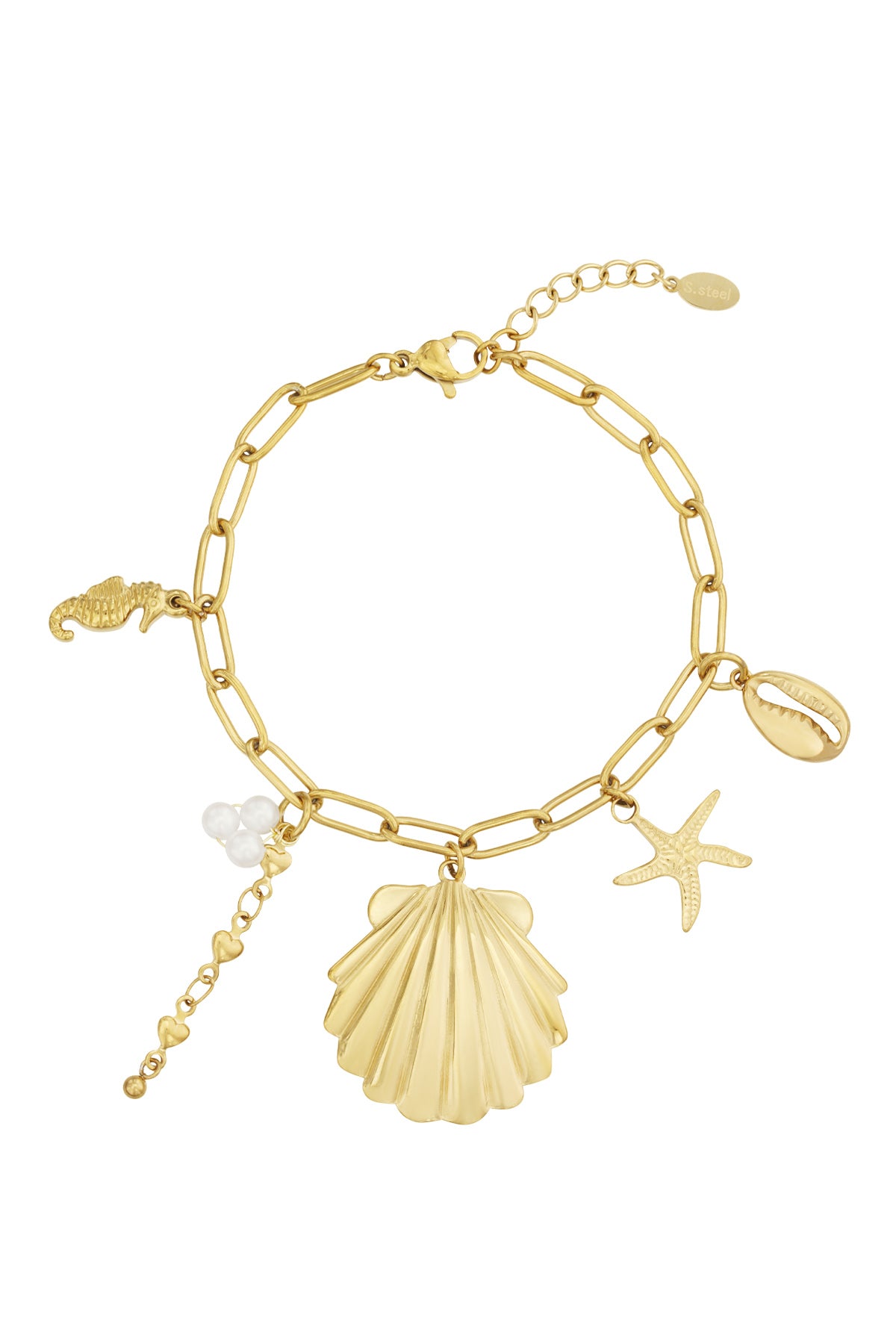 Elegant Gold Statement Charm Bracelet