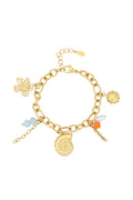 Elegant 14K Gold Plated Oceanic Charm Bracelet