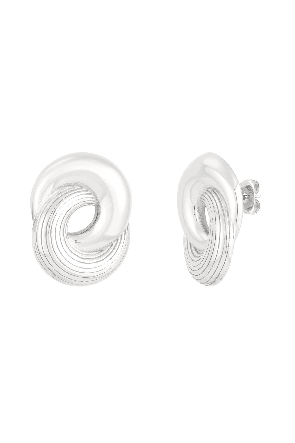 Elegant Statement Stud Earrings in Silver & Gold