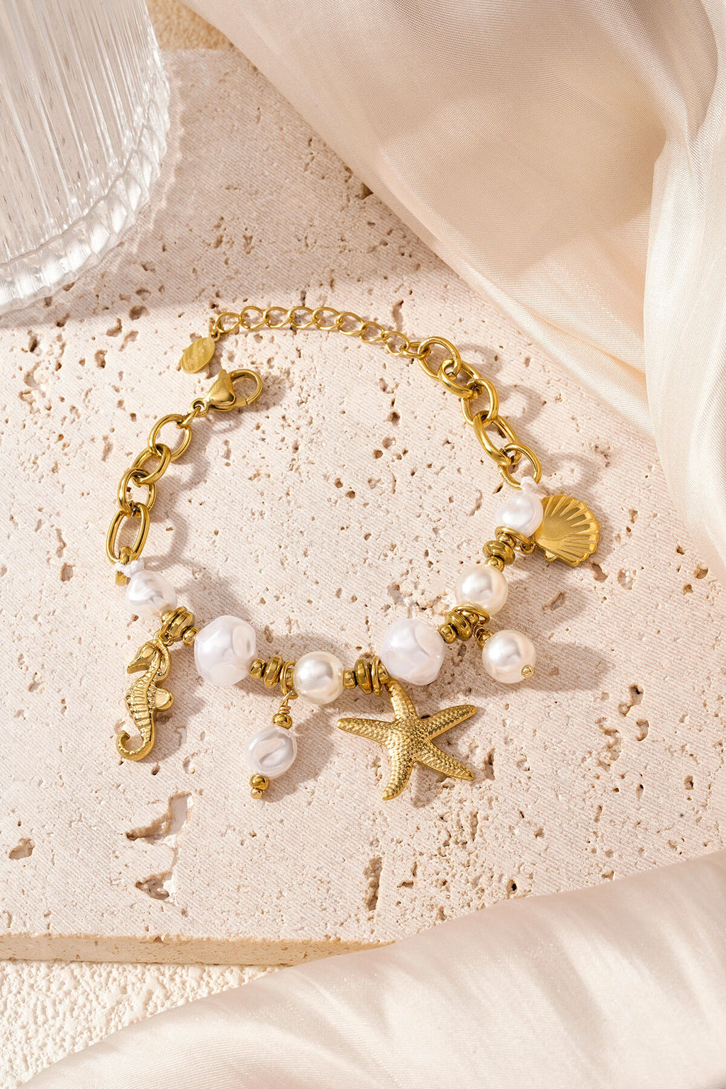 Gold Starfish Charm Bracelet for Summer Beach Vibes