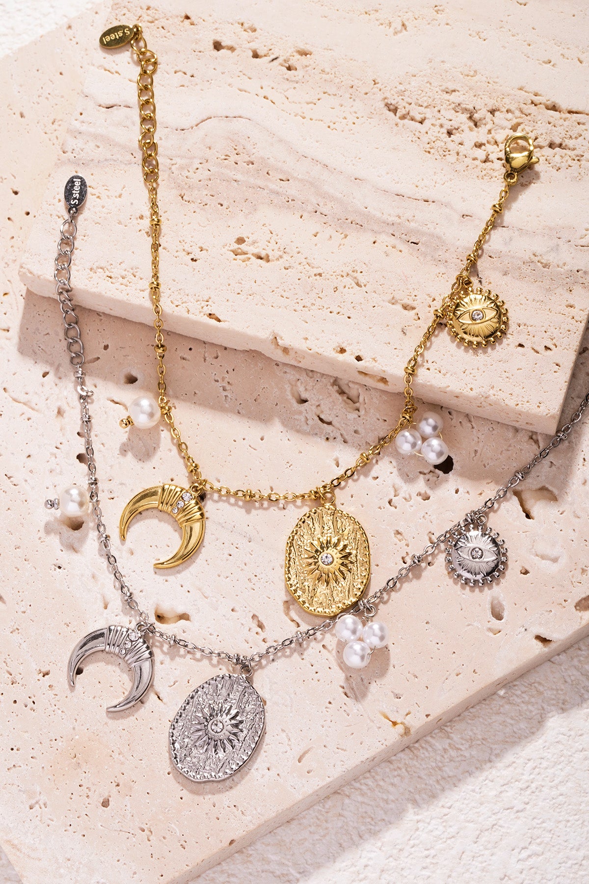 Elegant Silver & Gold Charm Bracelets for Women