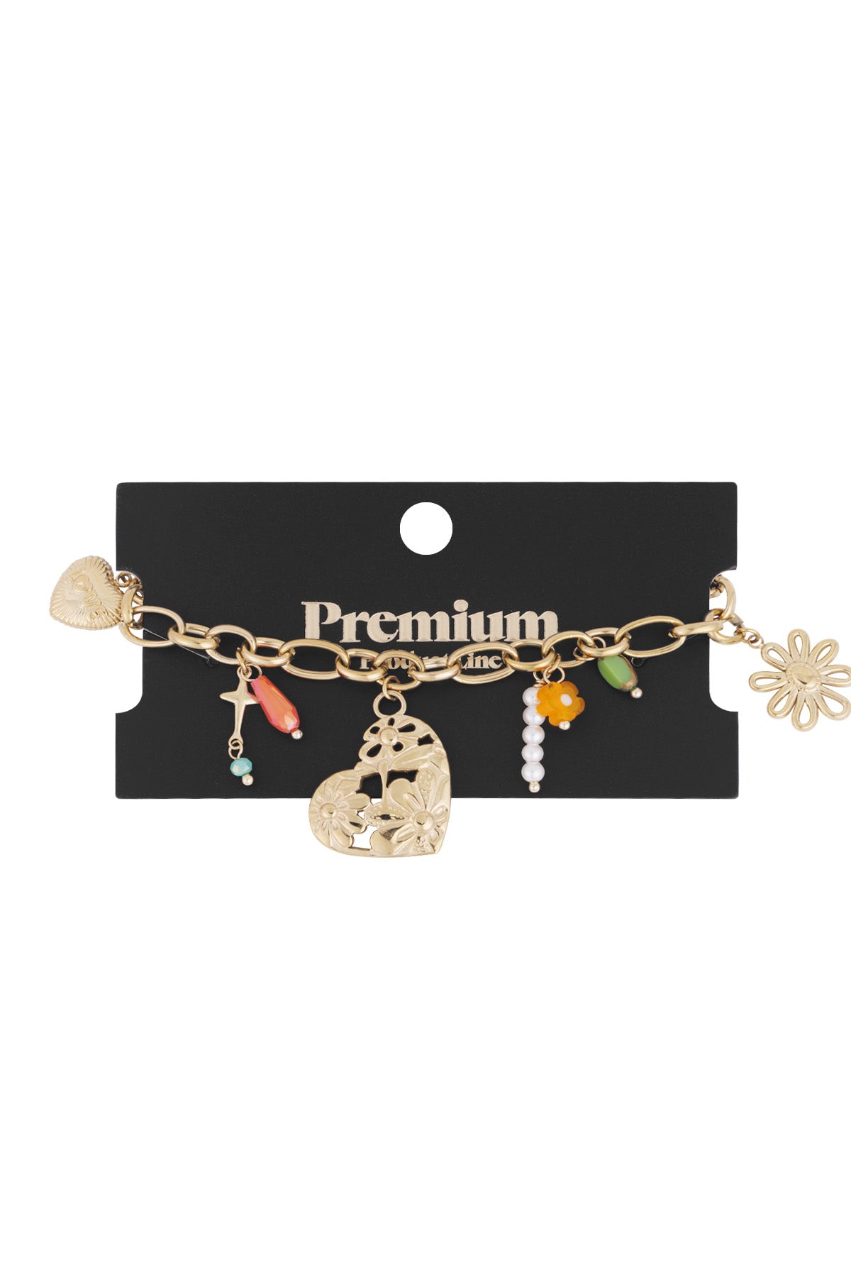 pulsera de eslabones con charms grandes