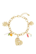 pulsera de eslabones con charms grandes