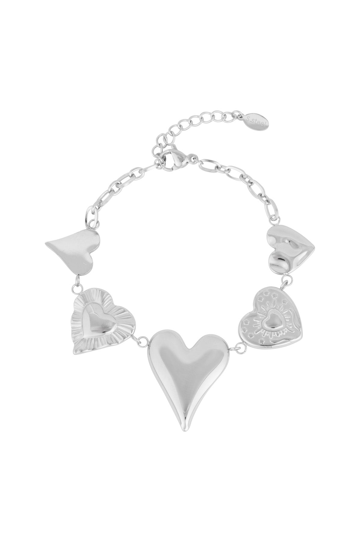 Elegant 304 Stainless Steel Charm Bracelet - Silver & Gold