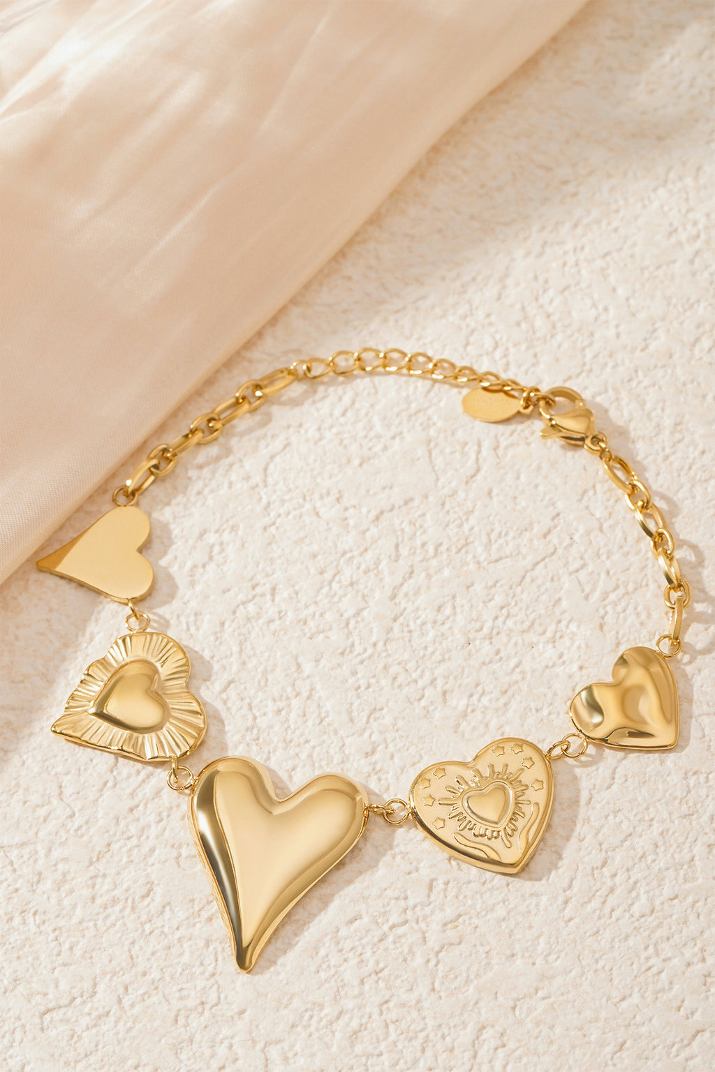 Elegant 304 Stainless Steel Charm Bracelet - Silver & Gold