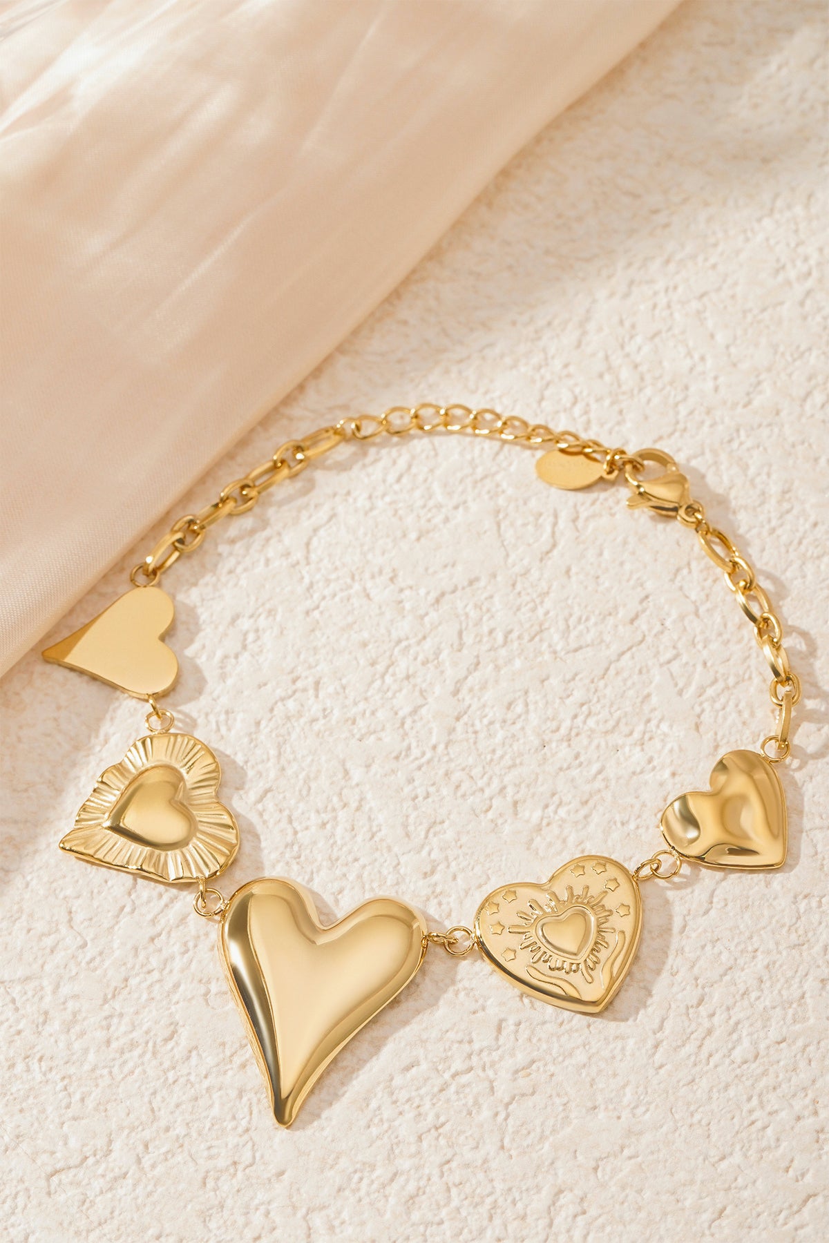Elegant 304 Stainless Steel Charm Bracelet - Silver & Gold