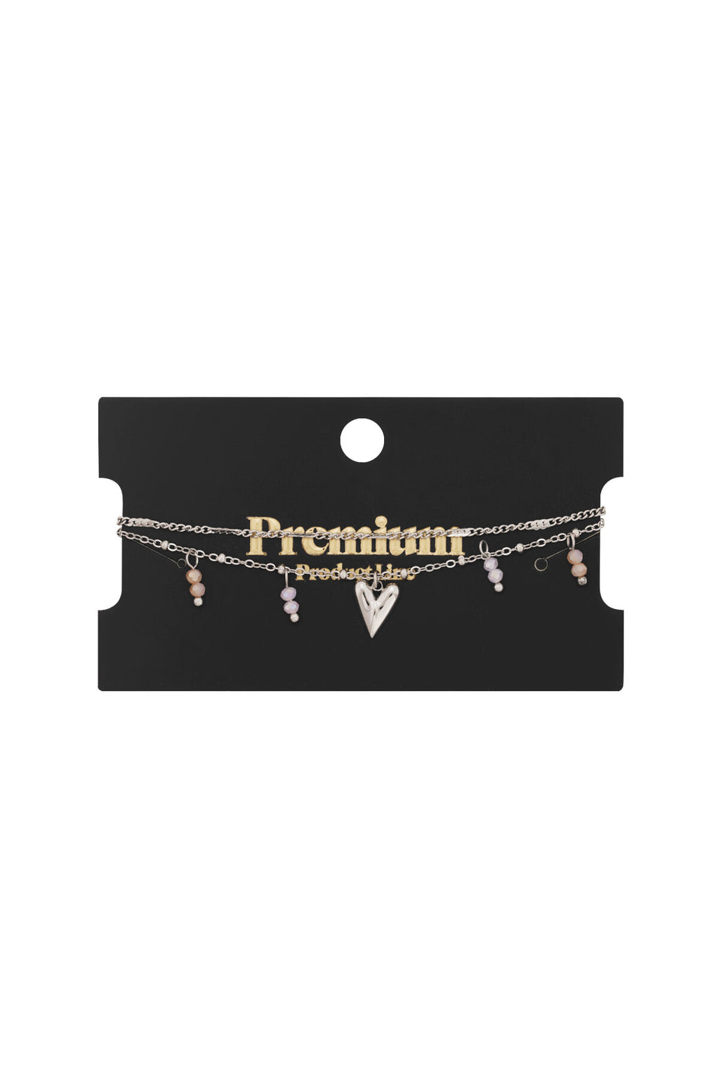 Charming Heart Multi-Layered Bracelet - Silver & Gold