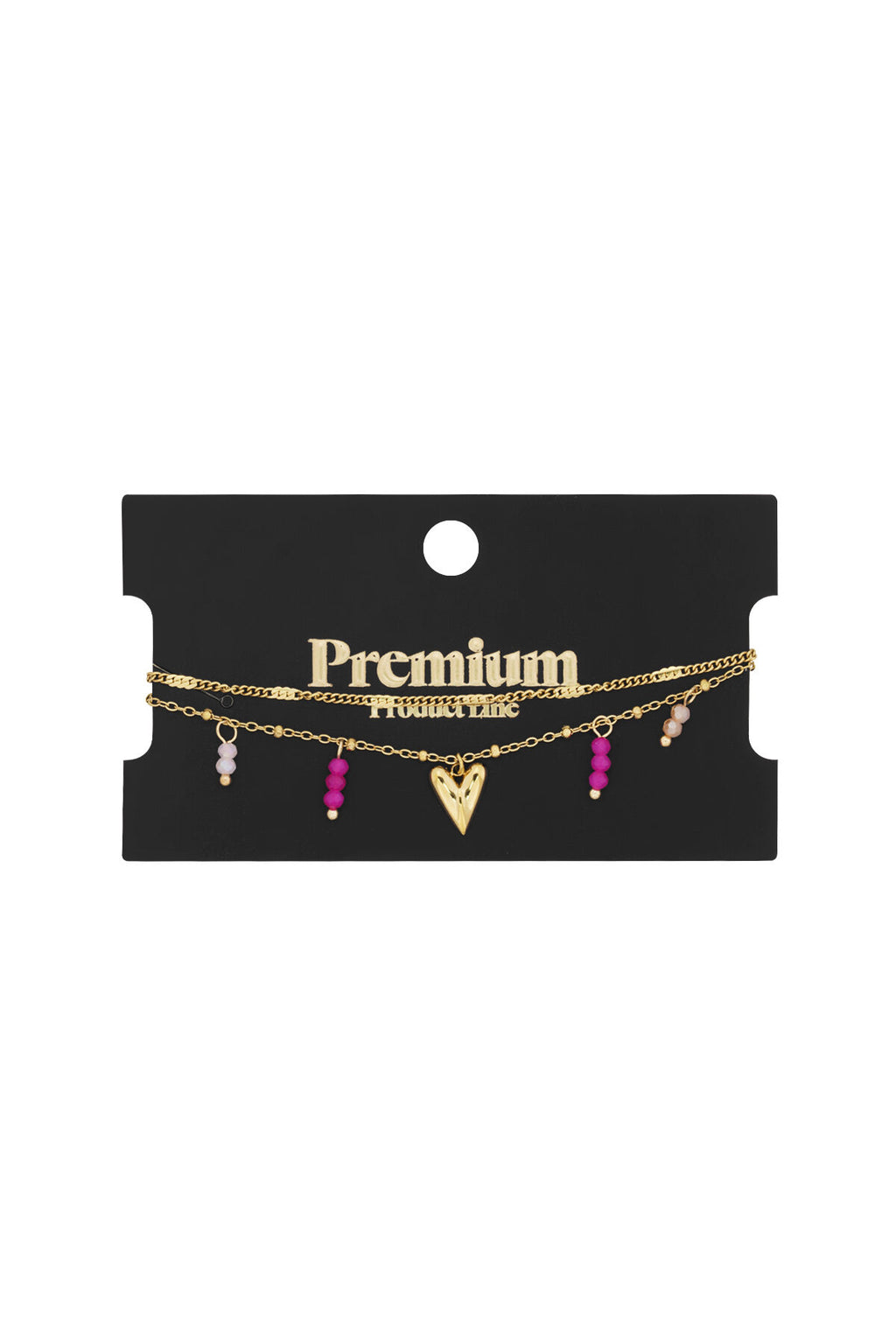 Charming Heart Multi-Layered Bracelet - Silver & Gold