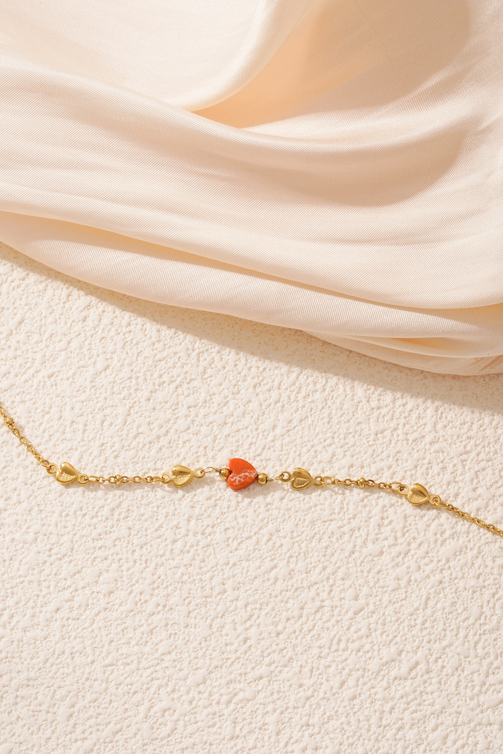 Charming Heart Stainless Steel Bracelet in Green and Orange