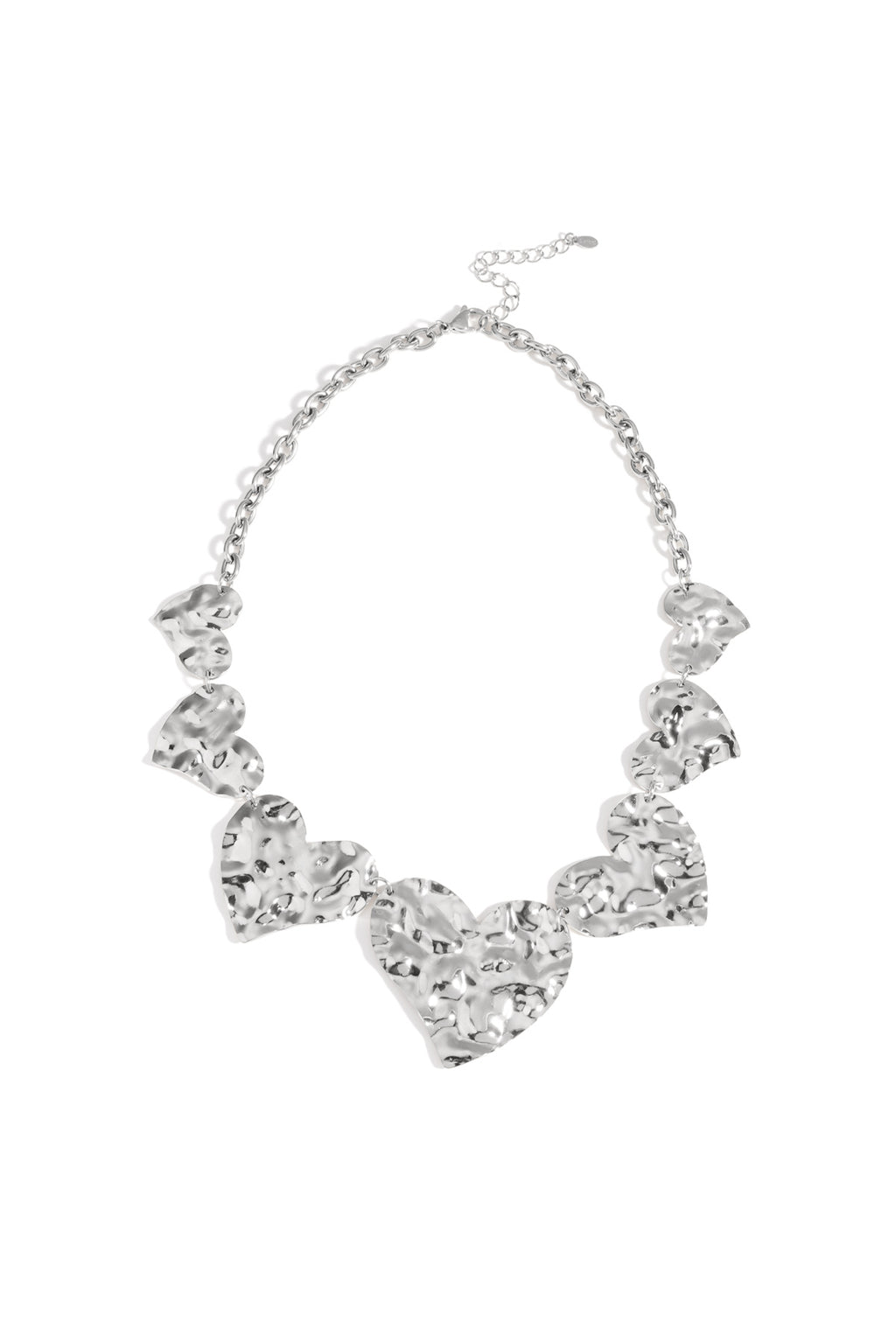Elegant Stainless Steel Heart Necklace, Silver & Gold