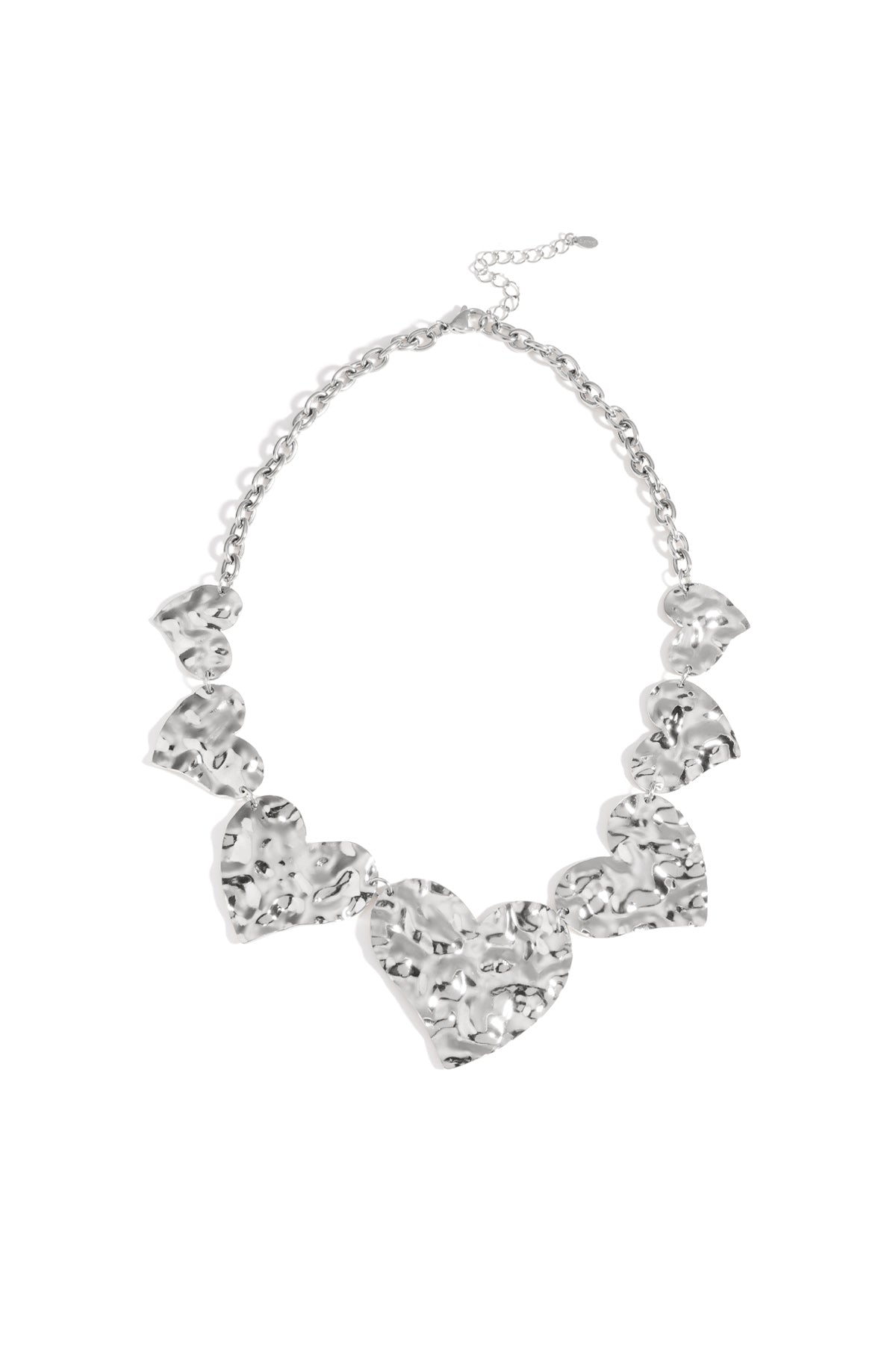 Elegant Stainless Steel Heart Necklace, Silver & Gold
