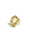 Elegant Adjustable Statement Ring - Silver & Gold