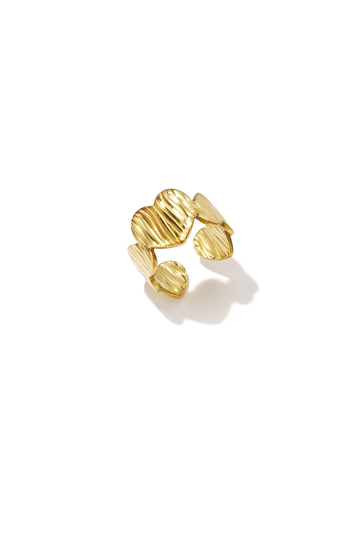Anillos minimalistas de acero inoxidable con forma de corazón, de la serie Daily Simple para mujer.