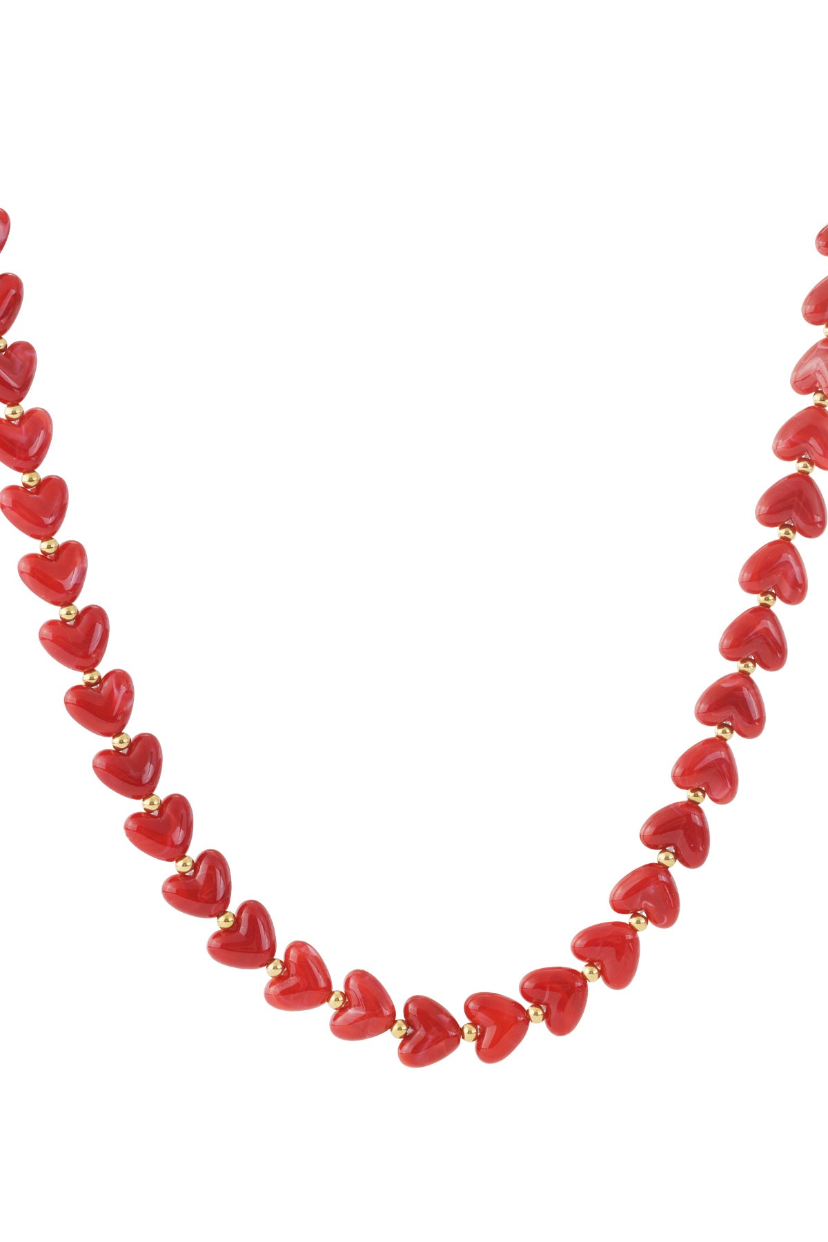 Collar cuentas corazones