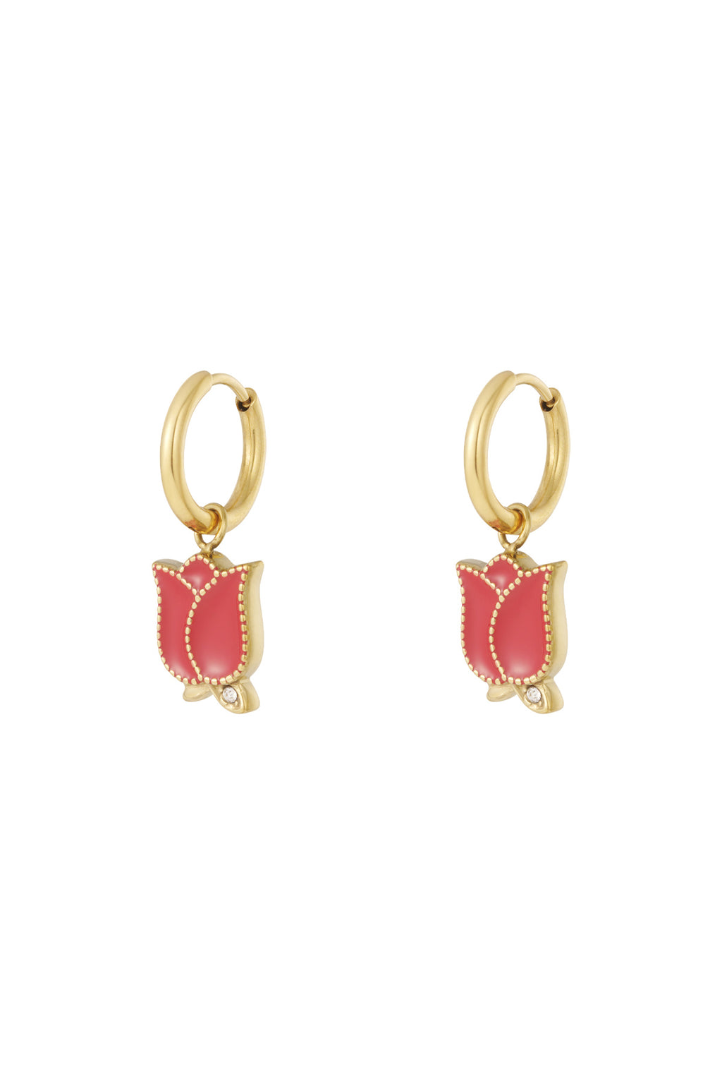 Pendientes colgantes de acero inoxidable con diseño de flores, estilo casual, diario, sencillo, para mujer.