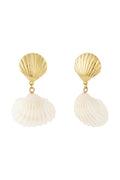 14K Gold Plated Seashell Drop Earrings for Women