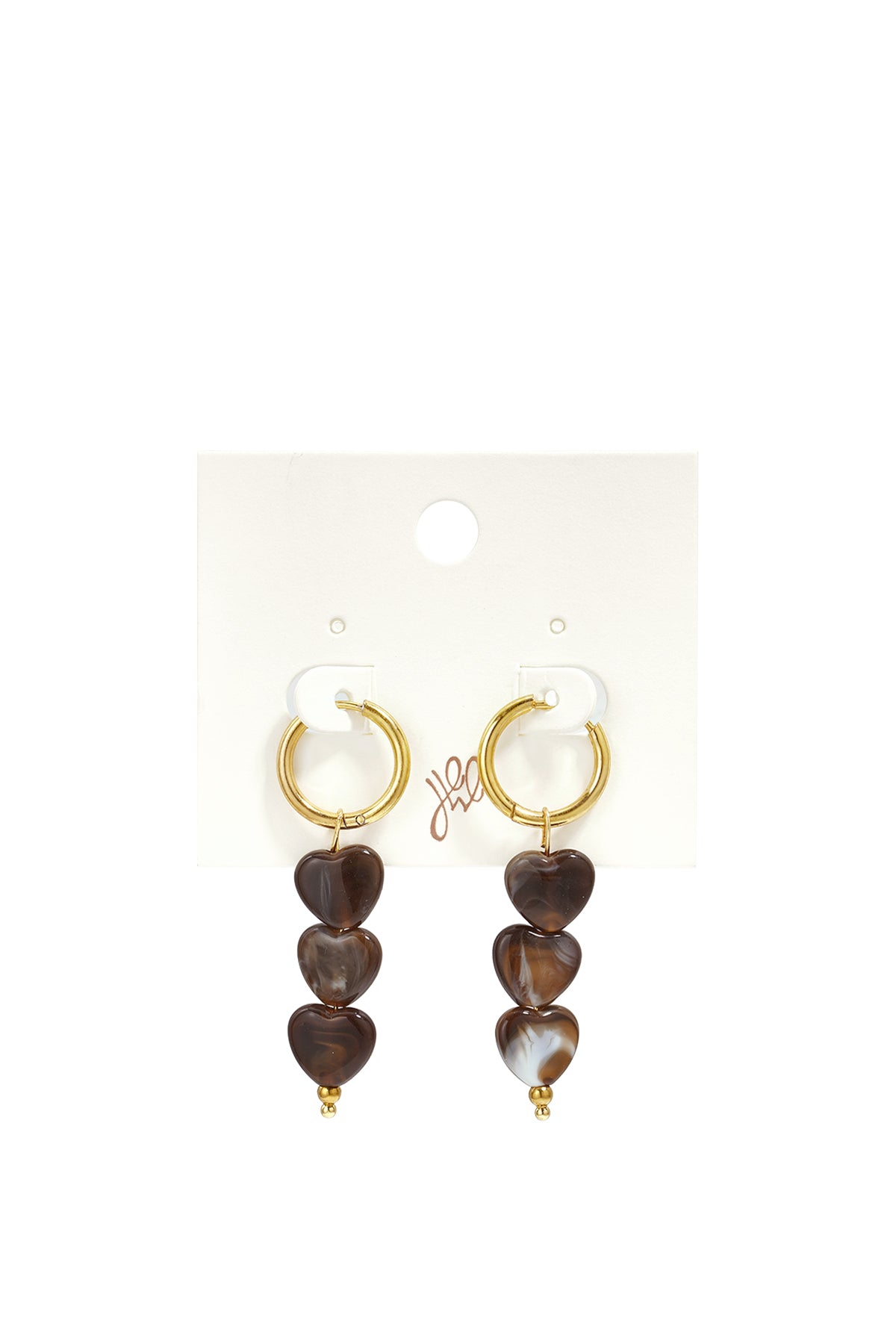 Pendientes de cuentas de acero inoxidable con forma de corazón, sencillos, de la serie Daily Simple, joyería para mujer.