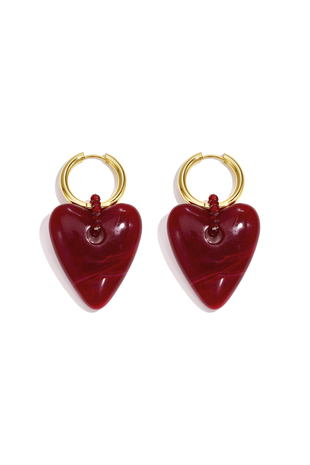 Pendientes colgantes de resina con forma de corazón, estilo casual y sencillo para el día a día. Joyería para mujer.