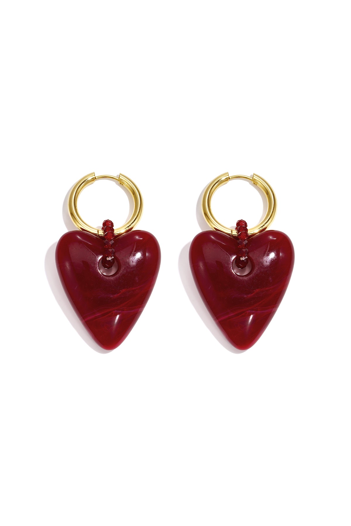 Pendientes colgantes de resina con forma de corazón, estilo casual y sencillo para el día a día. Joyería para mujer.