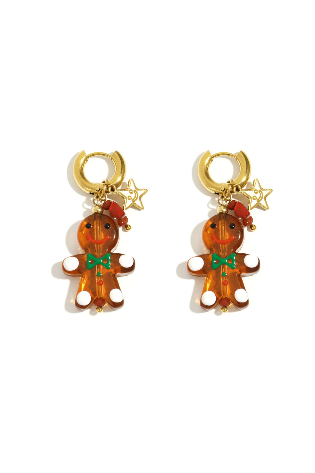 Red Crystal Star Drop Earrings for Women