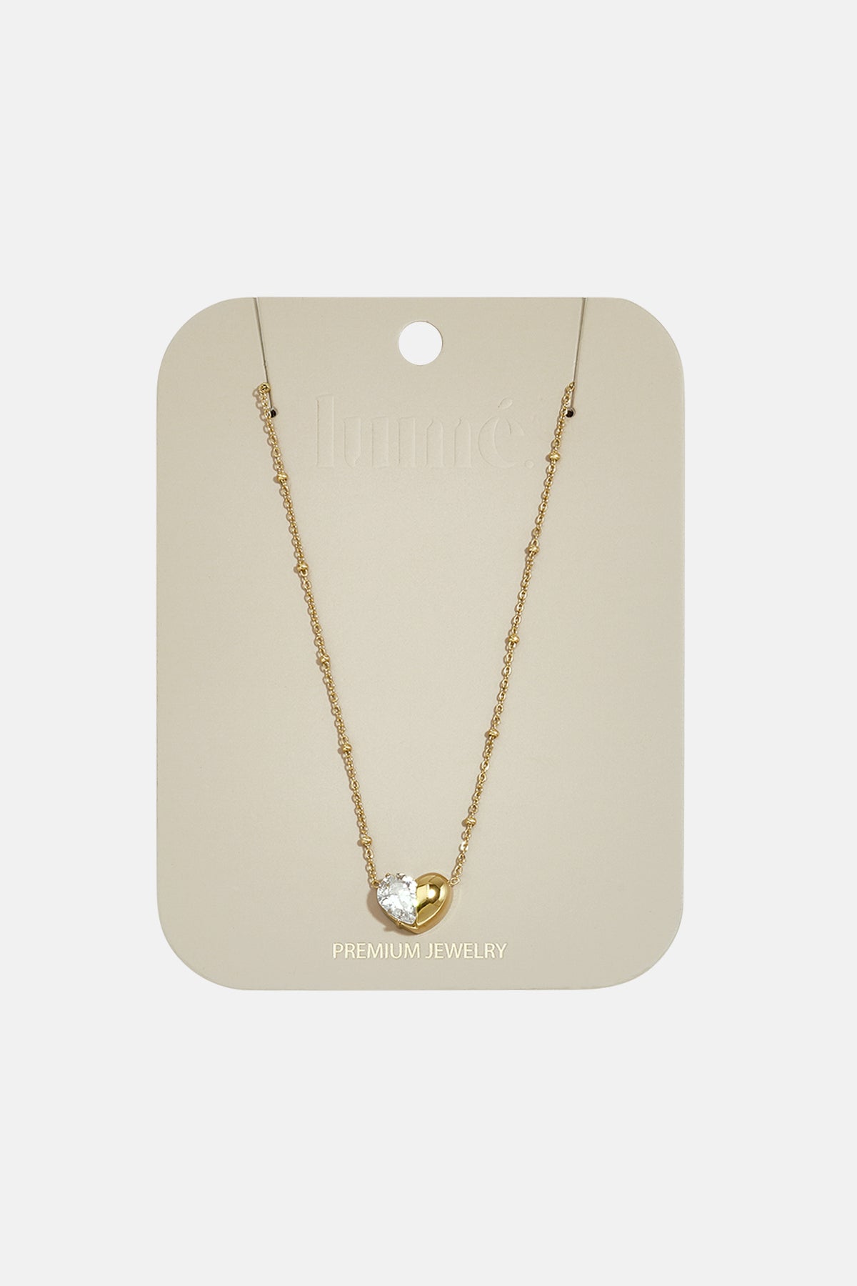Collares con colgante de acero inoxidable con forma de corazón, de la serie Daily Simple para mujer.