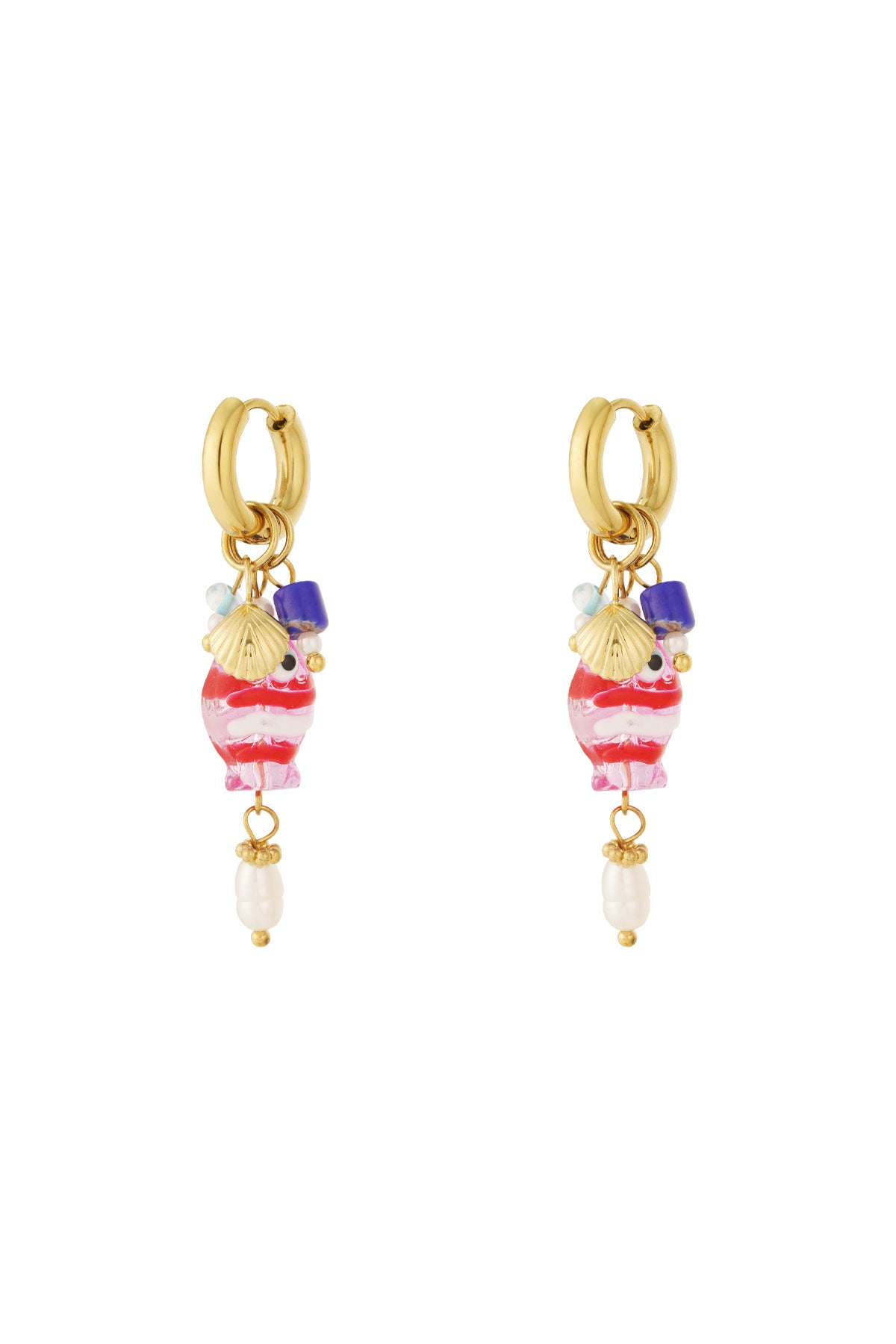 Stylish Pink Stainless Steel Drop Earrings for Spring/Summer