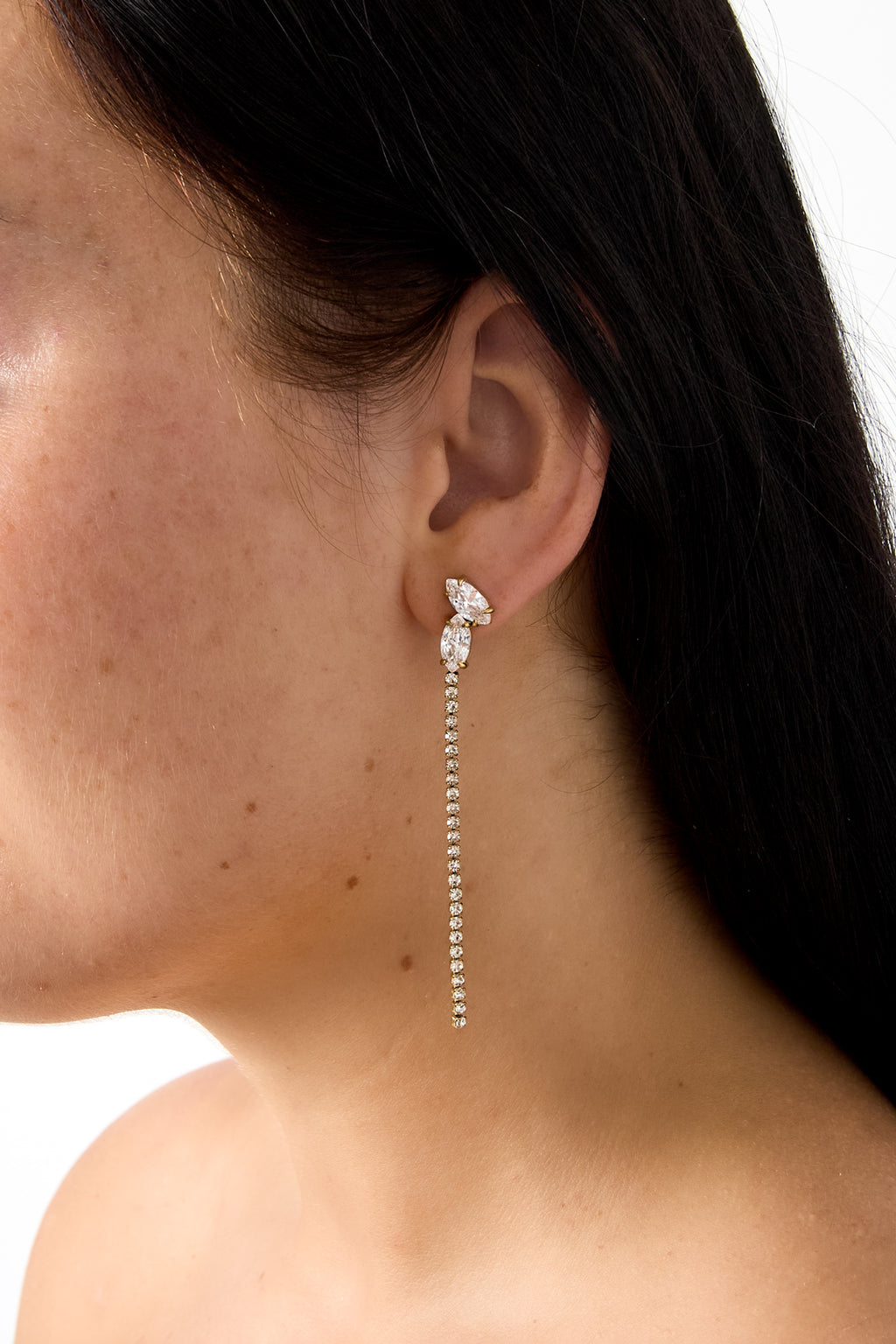 Pendientes colgantes de acero inoxidable con cadena, estilo sencillo para el día a día, de la serie Simple. Joyería para mujer.