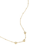 Collar con cuentas y corazones con piedra