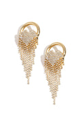 Elegant Heart Tassel Party Earrings Silver & Gold