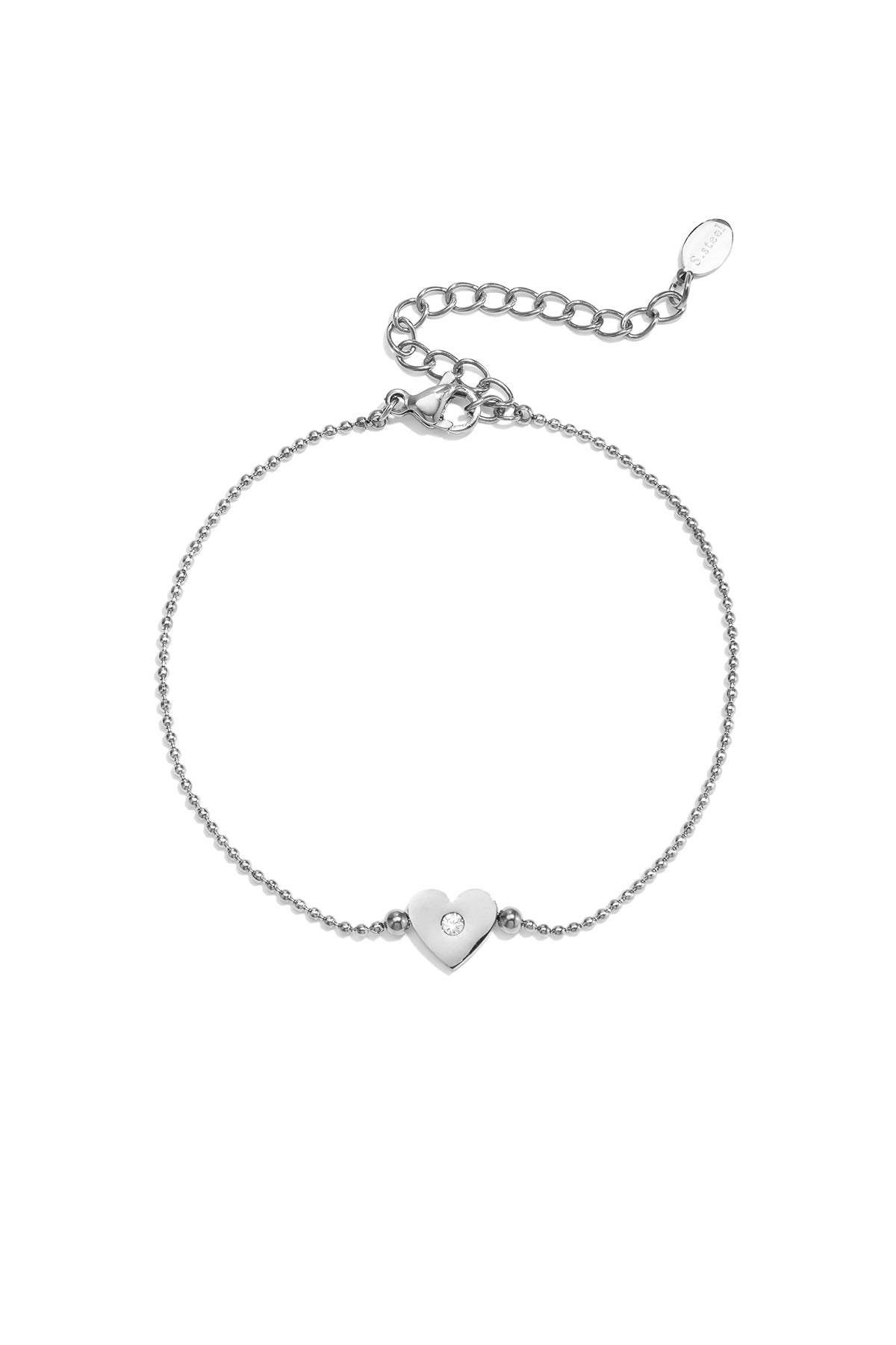 Pulseras de acero inoxidable con dije de corazón, sencillas, de la serie Daily Simple, joyería para mujer