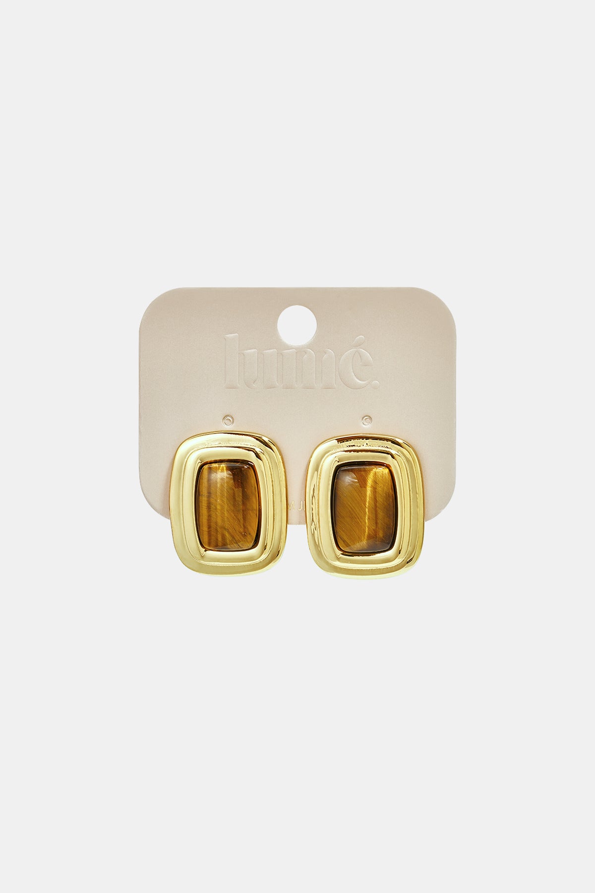 Pendientes de botón rectangulares de acero inoxidable, sencillos, de la serie Daily Simple, joyería para mujer.