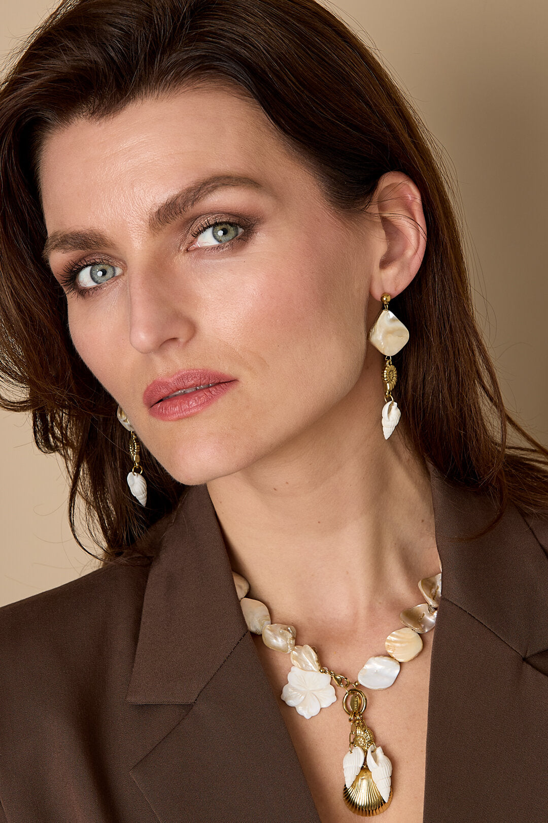 Lumé Gold Shell Dangle Earrings for Summer Glam