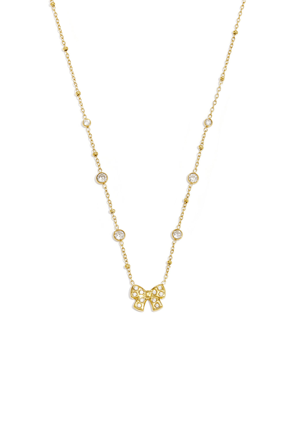 Collares con colgante de acero inoxidable con lazo, sencillos, de la serie Daily Simple, joyería para mujer.