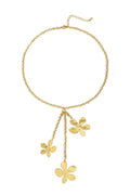 Elegant Gold-Plated Stainless Steel Flower Necklace