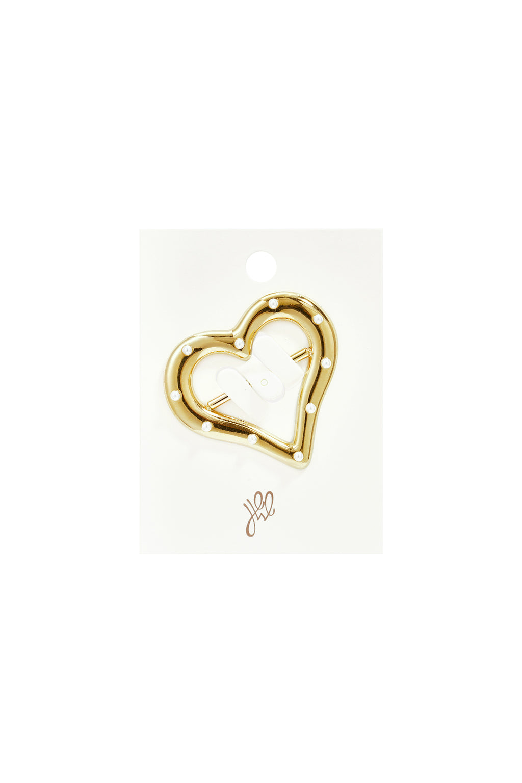 Clip para pañuelo de seda con forma de corazón, sencillo, de acero inoxidable, accesorio diario.