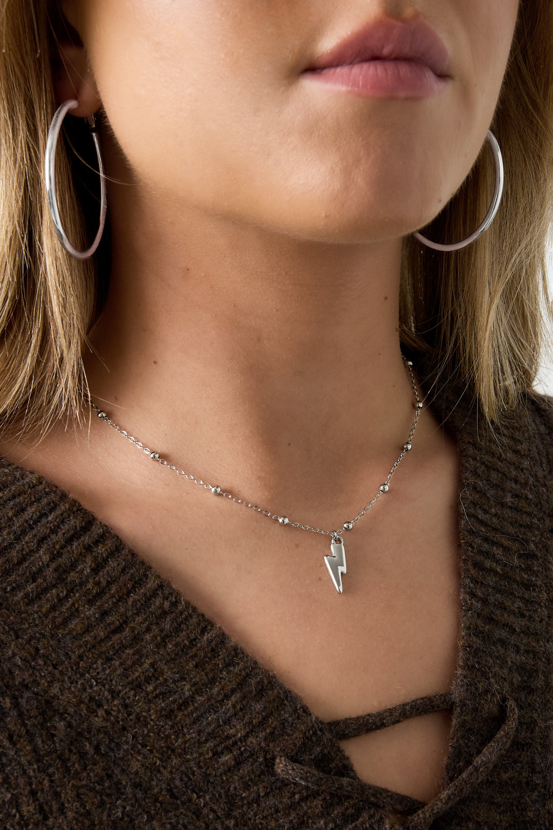 Collares con colgante de acero inoxidable de forma irregular, estilo casual y sencillo para uso diario, joyería para mujer.
