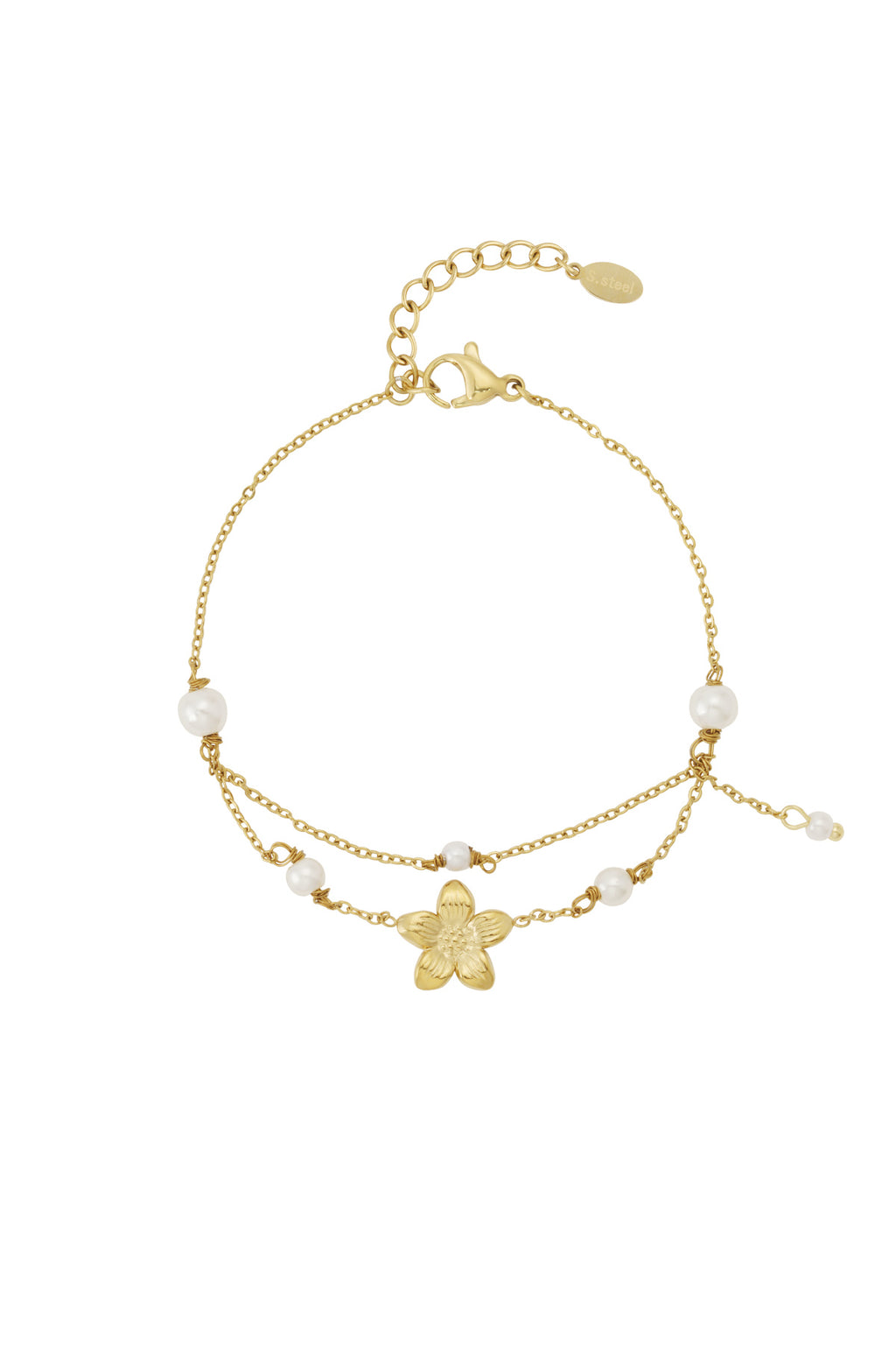 Pulsera de flores de doble problema