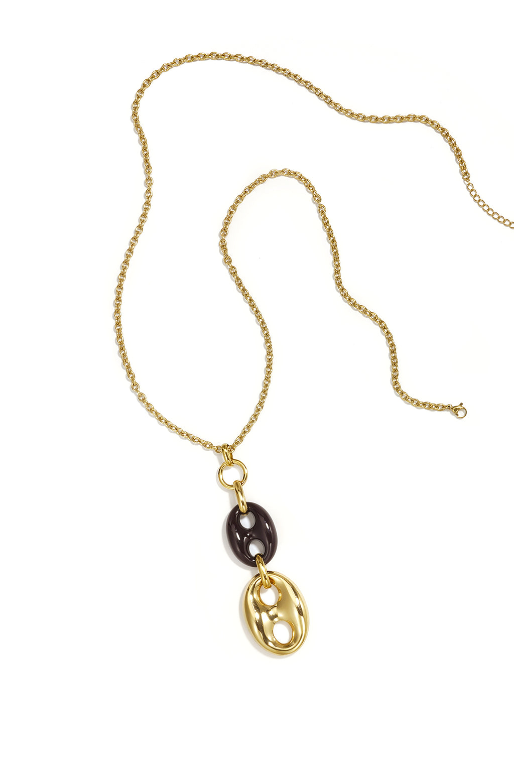 Collares largos de acero inoxidable de forma irregular, sencillos, de la serie Simple Daily para mujer.